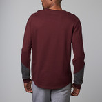 Blue Gear // French Terry Pull Over // Burgundy + Grey (S)