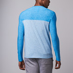 Blue Gear // Slub Long Sleeve Crew Neck // Blue + White (L)