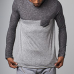 Blue Gear // Slub Long Sleeve Crew Neck // Black + White (S)