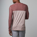 Blue Gear // Slub Long Sleeve Crew Neck // Burgundy + White (L)