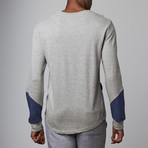 Blue Gear // French Terry Pull Over // Light Heather + Blue (M)