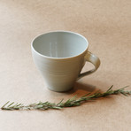 Light Grey Stoneware Swirl Mug // Set of 2