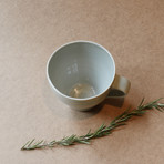 Light Grey Stoneware Swirl Mug // Set of 2