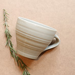 Light Grey Stoneware Swirl Mug // Set of 2