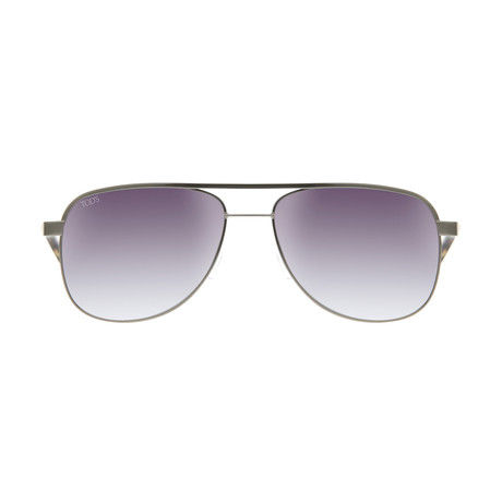 Tod's Aviator // Silver (Blue Gradient Lenses)