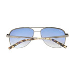 Tod's Aviator // Silver (Blue Gradient Lenses)