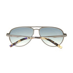 Tod's Aviator // Gray (Blue Gradient Lenses)