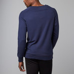 Modal French Terry Relaxed Neck Crew Sweater // Navy (M)