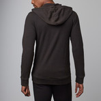 Stone Washed Modal French Terry Zip-Up Hoodie // Black (S)