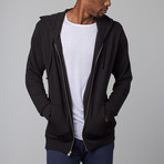 Modal French Terry Zip-Up Hoodie // Black (M)