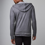 Dirty Washed Modal French Terry Zip-Up Hoodie // Grey (XL)