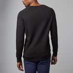 Modal French Terry Relaxed Neck Crew Sweater // Black (L)