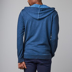 Dirty Washed Modal French Terry Zip-Up Hoodie // Navy (M)