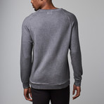Dirty Washed Modal French Terry Relaxed Neck Crew Sweater // Grey (L)