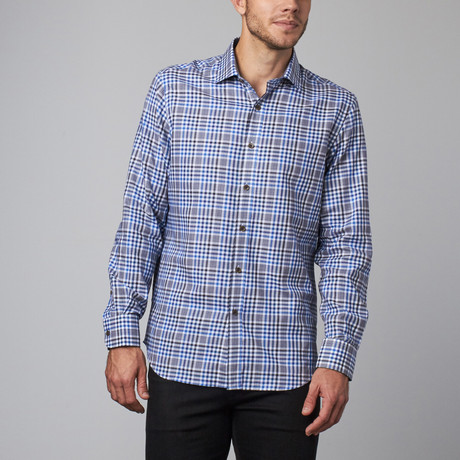 James Tattersall // Picadilly Button-Up // Blue (XS)