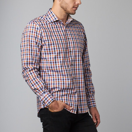 James Tattersall // Marlow Button-Up // Orange (XS)