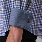 James Tattersall // Picadilly Button-Up // Blue (XS)