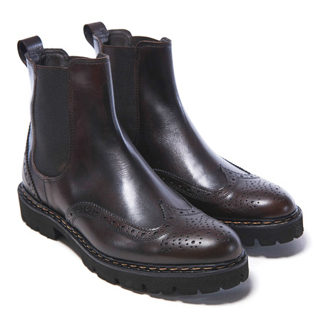 Wing Cap Chelsea Boot // Dark Brown (Euro: 40)