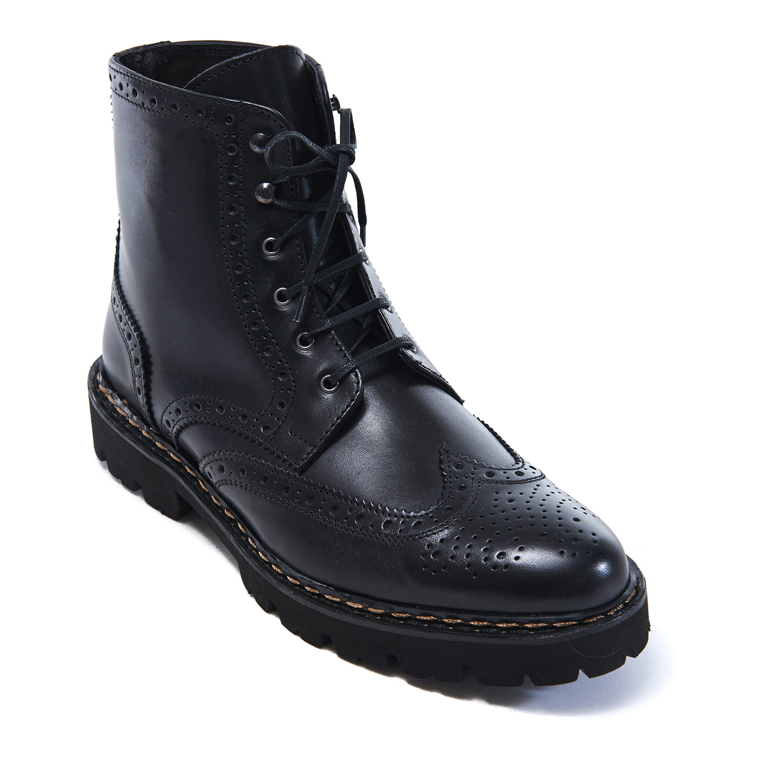 Wing Cap Derby Ankle Boot // Black (Euro: 40) - British Passport Shoes ...