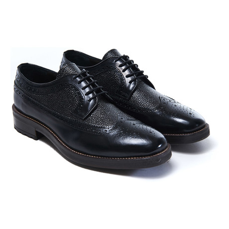 British Passport Shoes // Wing Cap Derby // Black (Euro: 40)