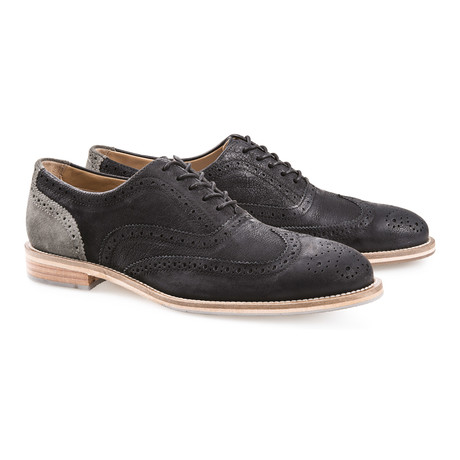 JShoes // Charlie Wingtip // Black + Drizzle (US: 8)