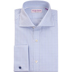 Purple Stitch // Thompson Button-Up Shirt // Light Blue + White Checks (US: 16R)