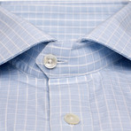 Purple Stitch // Thompson Button-Up Shirt // Light Blue + White Checks (US: 16R)