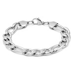 Figaro Chain Bracelet // Silver