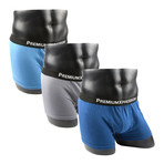 PX Clothing // Boxer Brief Underwear // Charcoal + Navy + Lake Blue // Pack of 3 (S)
