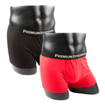 PX Clothing // Boxer Brief Underwear // Black + True Red // Pack of 2 (M)