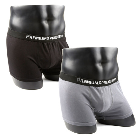 PX Clothing // Boxer Brief Underwear // Black + Charcoal // Pack of 2 (S)