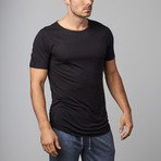 Super Soft Relaxed Neck Short-Sleeve Lounge Tee // Grey Melange + Black // Pack of 2 (L)