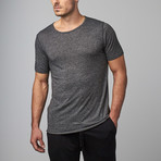 Super Soft Relaxed Neck Short-Sleeve Lounge Tee // Grey Melange + Black // Pack of 2 (S)