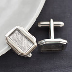 Meteorite + Sterling  Silver Cufflinks