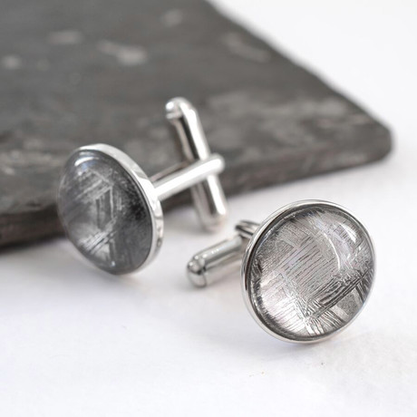 Sterling Silver + Meteorite Cufflinks