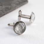 Sterling Silver + Meteorite Cufflinks