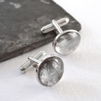 Sterling Silver + Meteorite Cufflinks