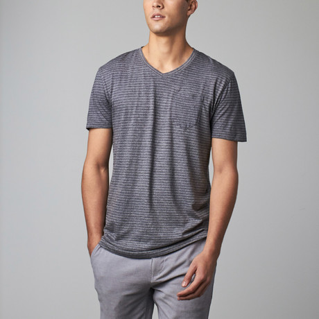 Vince Pocket V-Neck Tee // Grey (S)