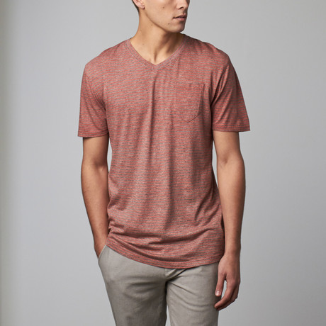 Vince Pocket V-Neck Tee // Peach (S)