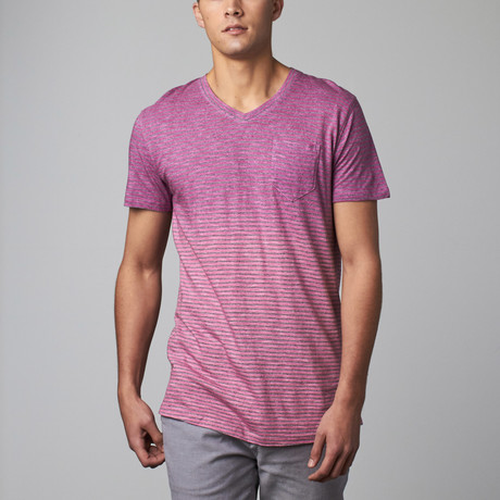 Vince Pocket V-Neck Tee // Pink (S)