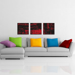 Aporia Red Triptych (Medium: 12"L x 12"W Panels)