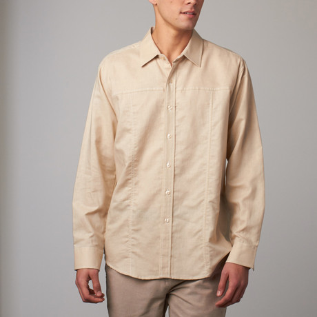 Stitch Trim Long-Sleeve Shirt // Natural (S)