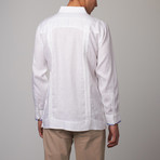 Checker Long-Sleeve Guayabera // White (S)
