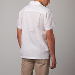 Stitch Trim Short-Sleeve Button-Up // White (M)