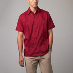 Short-Sleeve Guayabera // Burgundy (4XL)