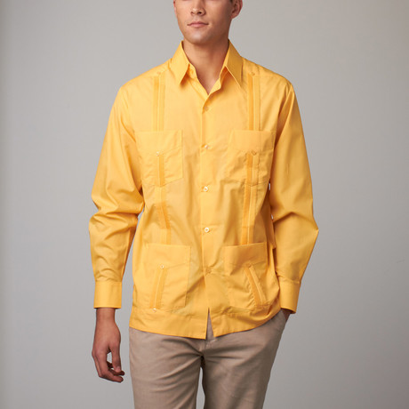 Long-Sleeve Guayabera // Banana (S)