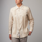 Stripe Long-Sleeve Guayabera // Natural (L)