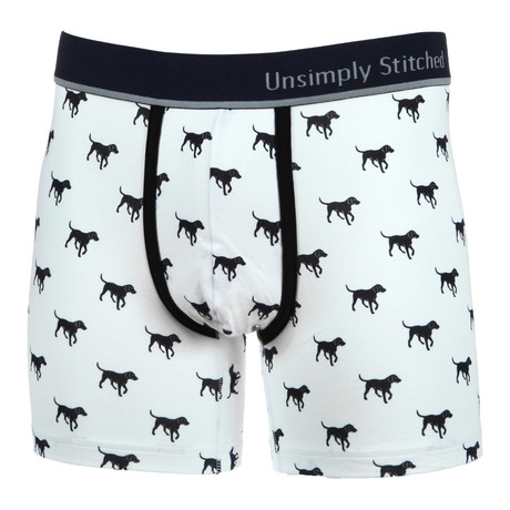 Unsimply Stitched // Dogs Boxer Brief // White (S)