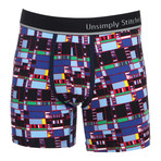 Unsimply Stitched // Abstract Cityscape Boxer Brief // Blue (L(36"-38"))