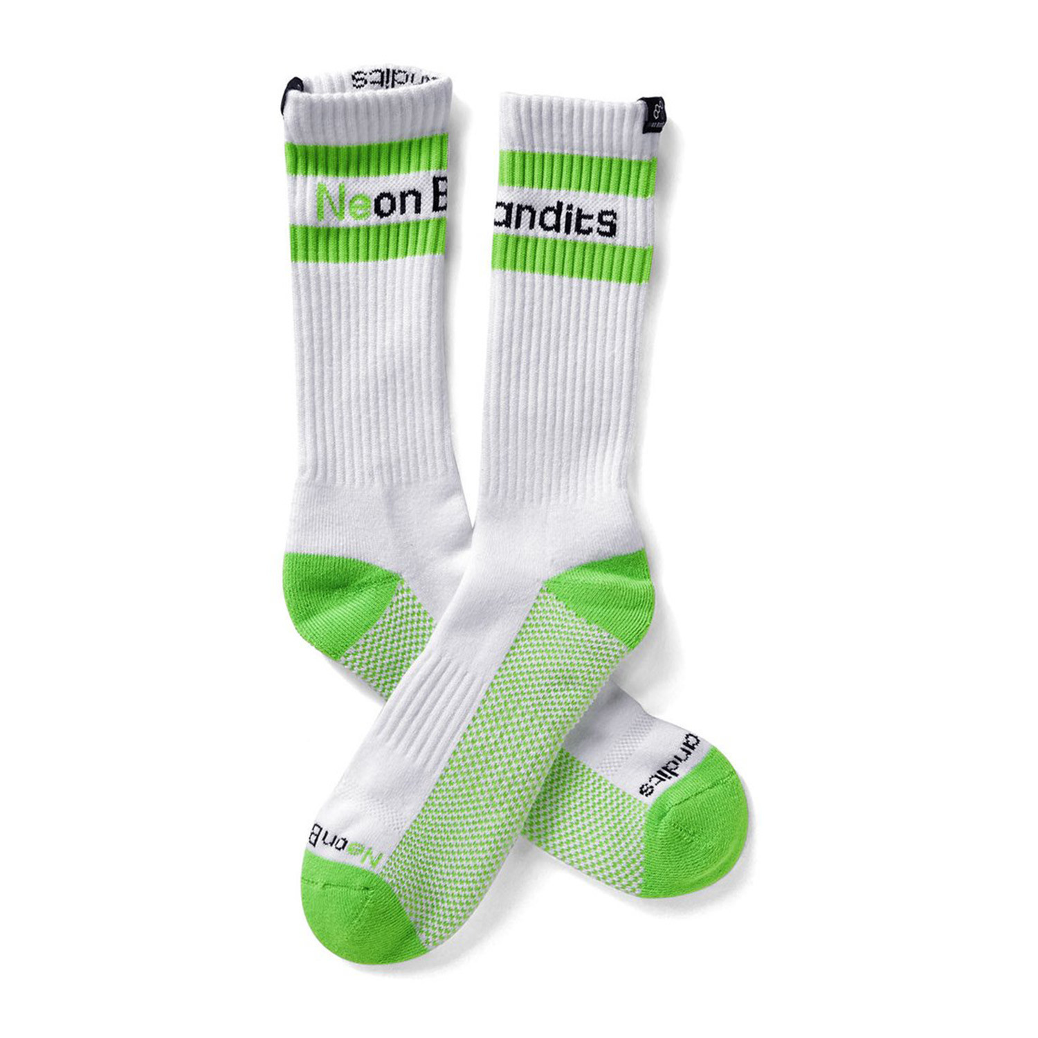 The Flip Socks // Lime Green + Royal Blue + White // Set of 2 Neon